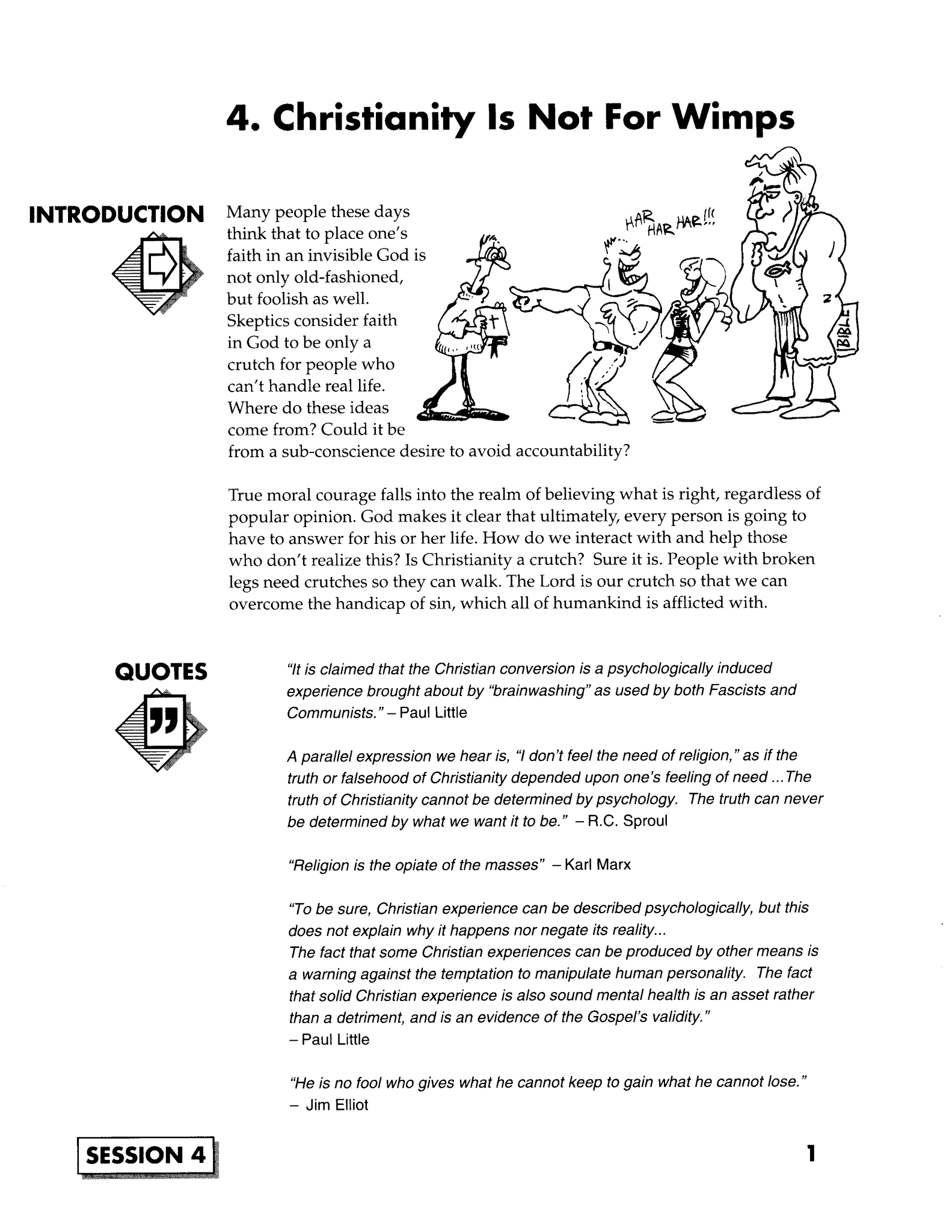 JUMP START (Single Lesson): EDGE 4A - Christianity Not for Wimps (Study Guide)