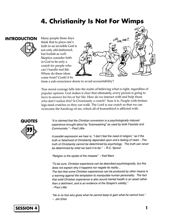 JUMP START (Single Lesson): EDGE 4A - Christianity Not for Wimps (Study Guide)