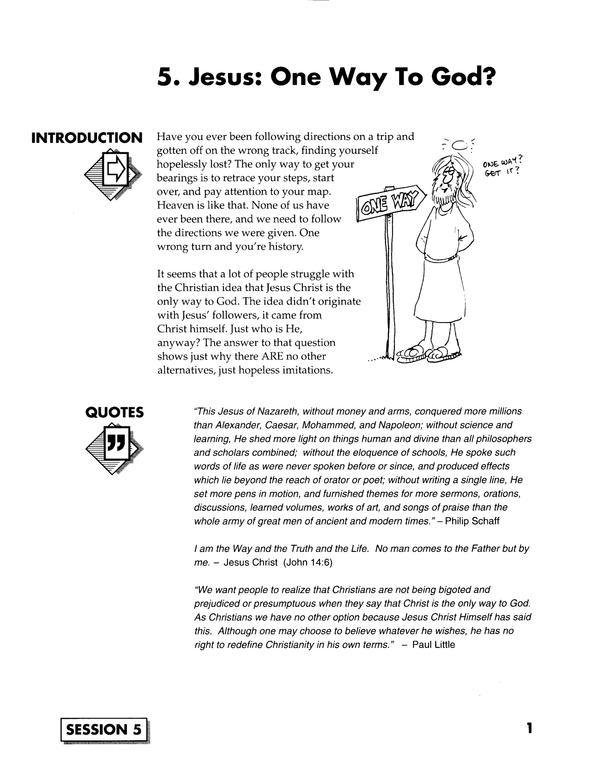 JUMP START (Single Lesson): EDGE 5A - Jesus: The Only Way to God (Study Guide)